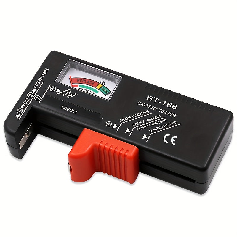 BT-168 Universal Battery Tester - Quickly Check AA/AAA/C/D/9V/1.5V Batteries with Colour-Coded Meter Indicators! Beauty Fashion