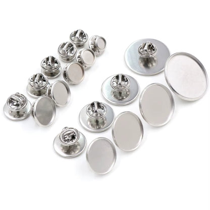 10Pcs/ Lot 6/8/10/12/14/16/18/20/25Mm Stainless Steel Material Brooch Style Cabochon Base Cufflink Spacer Settings Tie Tack Pins