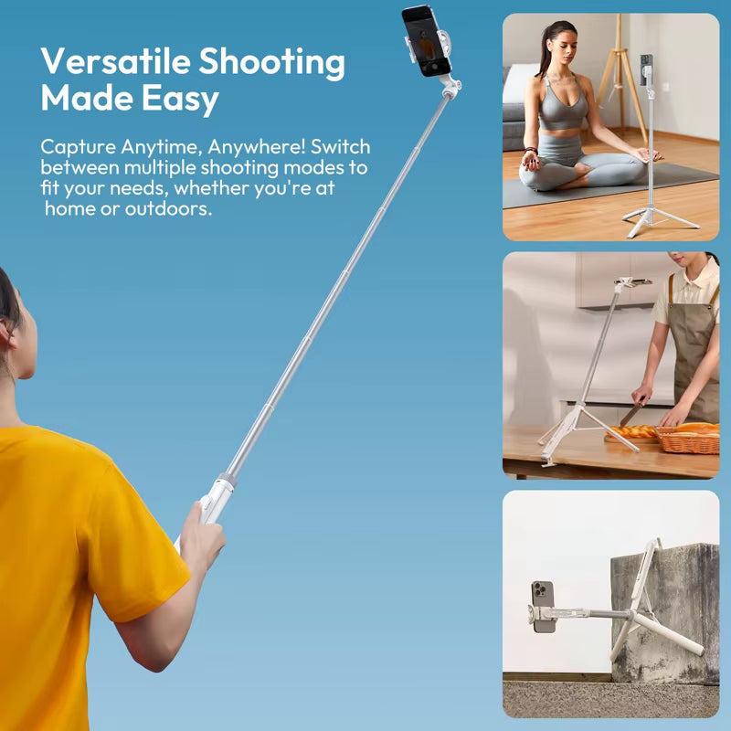 TT88 Overhead Selfie Stick 1.44M with Magsafe Clamp Photograph Tripod for Phone Livestreaming Vlog with Remote Control