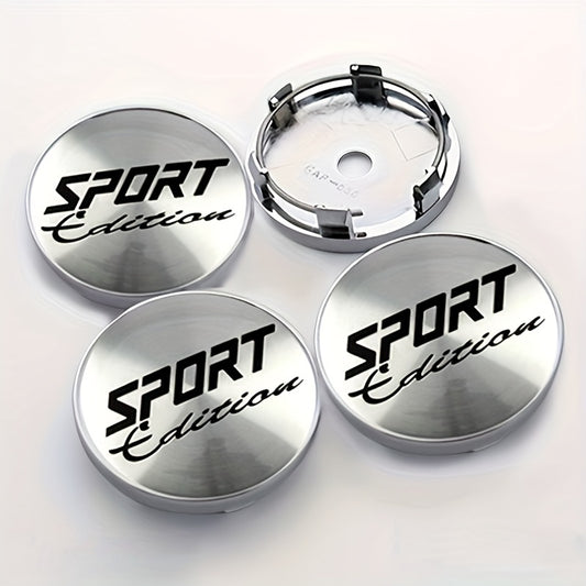 Set of 4 Sport Edition Wheel Center Hub Cap Emblem Stickers, 60Mm / 2.36 Inch Car Accessories for Vehicles Like Cars, Motorcycles, Trucks, And Suvs