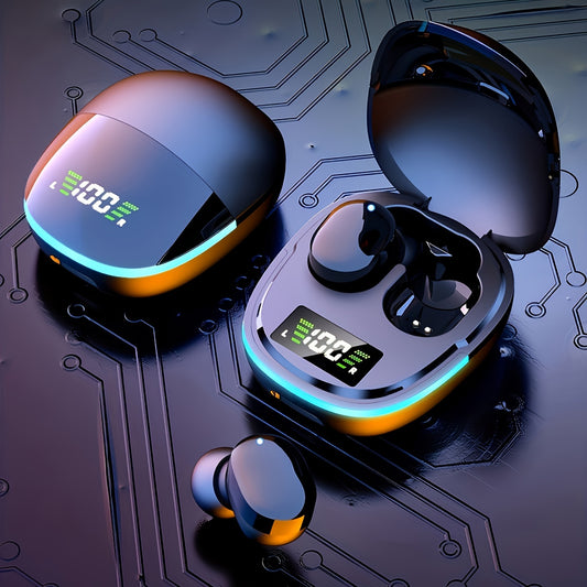 2024 Model Wireless Earbuds - LED Display, Touch Control, TWS In-Ear Design | Compatible with iOS/Android, Sleek Metallic Charging Case for Gaming & Sports Beauty Fashion