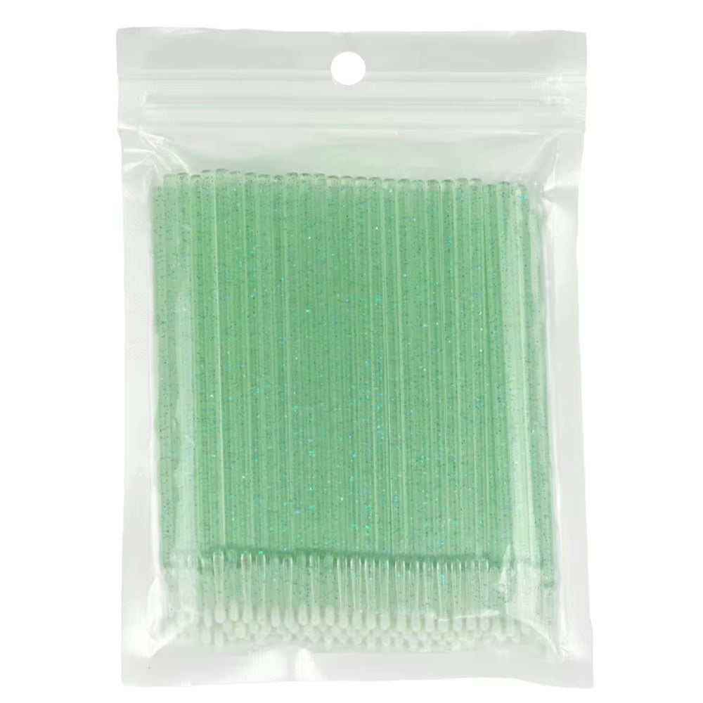 100Pcs Eyelash Cleaning Brushes Micro Cotton Swab Individual Removing Makeup Brush Eyelashes Microbrush Beauty Clean Tools