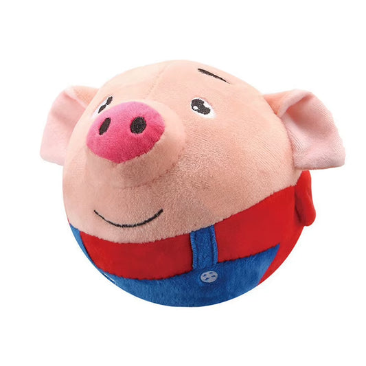 Plush Automatic Bouncing Toys Bite Resistant Funny Interactive Squeaky Toys Talking Self-Moving for Small Medium Dogs