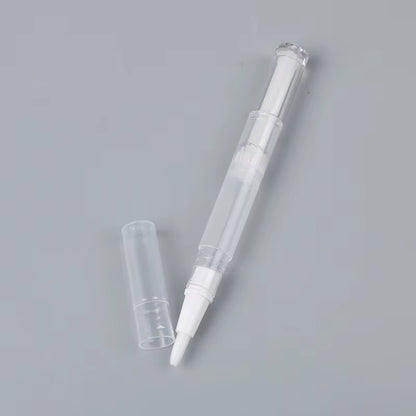 5Pcs 3Ml Transparent Twist Nail Twist Pens Empty Transparent Nail Oil Pen with Brush Cosmetic Container Pen Lip Gloss Tubes