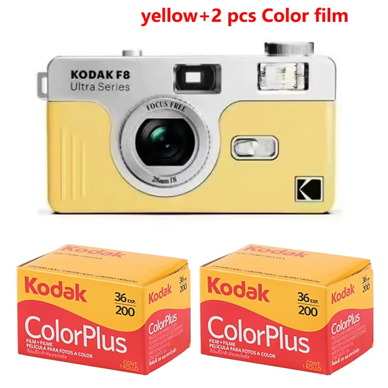 New  Ultra F8 Film Camera 35Mm  Focus Free Reusable Built in Flash Multiple Colors with Package Portable Camera