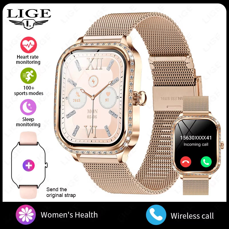 Smart Watch Women Waterproof Bluetooth Call Sports Fitness Heart Rate Monitor Smartwatch Mujer Digital Women'S Smartwatches