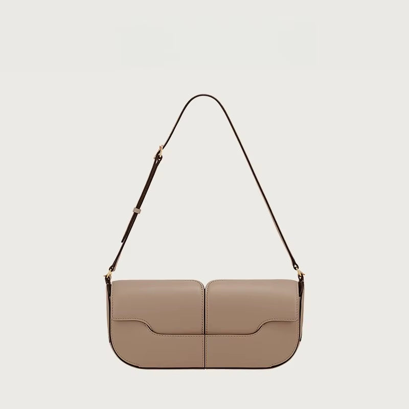 2025 French Luxury and Fashionable One Shoulder Underarm Handbag, Cowhide Commuting Handbag, Casual and Simple French Stick Bag