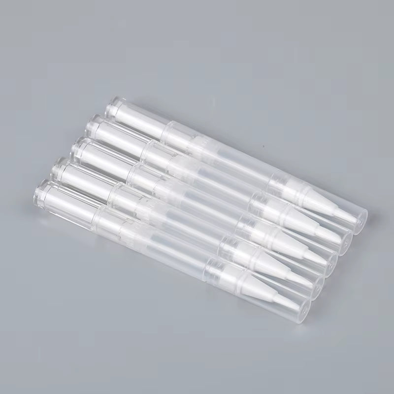 5Pcs 3Ml Transparent Twist Nail Twist Pens Empty Transparent Nail Oil Pen with Brush Cosmetic Container Pen Lip Gloss Tubes