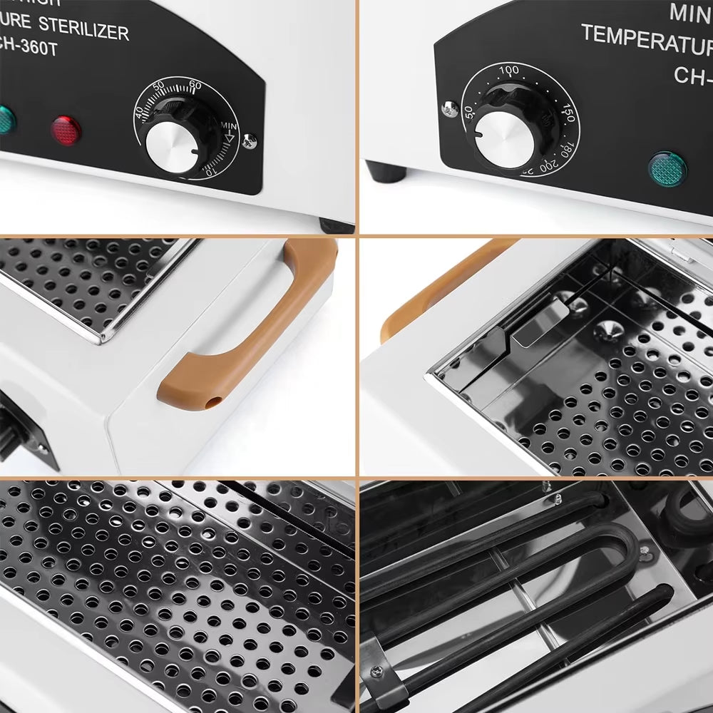 300W Nail Tool High Temperature Cleaning Box 1.5L with Timer Dry Heat Sterilizer for Sundry Beauty Hair Metal Tools with Handle