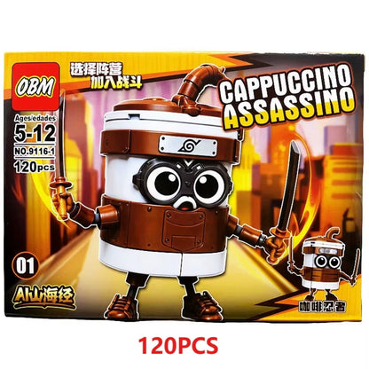 Italian Brainrot Tung Tung Tung Sahur‌ Figure Assembled Toy Tralalero Tralala‌ Boneca Kids Building Blocks Blind Box Toys Gifts