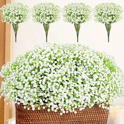 5/12PCS Artificial Plastic Babysbreath Flowers Fake Plants Wedding Room Home Party Gifts Handheld Arrangement Valentine'S Day
