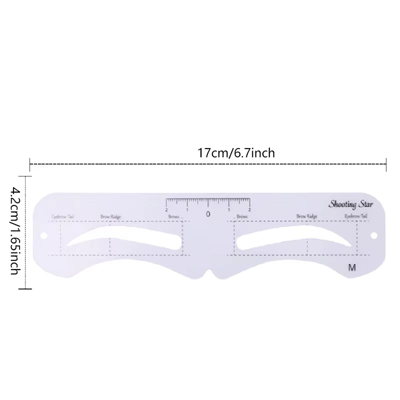 The New Fixed PVC Eyebrow Shaper Template Can Be Reused with High-Quality Stickers for Elegant Eyebrow Makeup Tools 6PCS