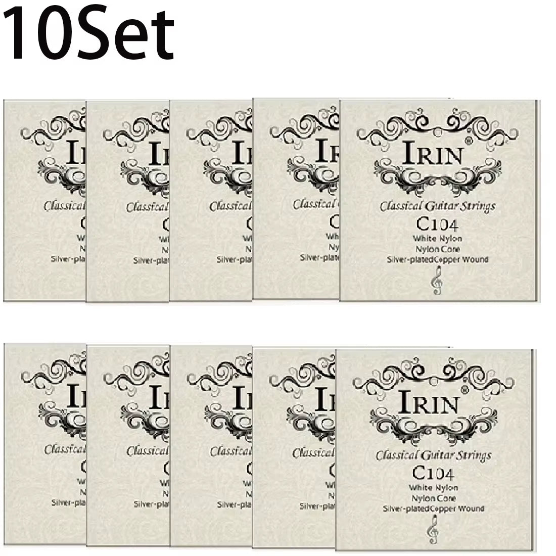 6 Pcs Nylon Classical Guitar Strings Set - Black Clear Silver Plated Copper Wound - Guitarra Strings - Guitar Accessories
