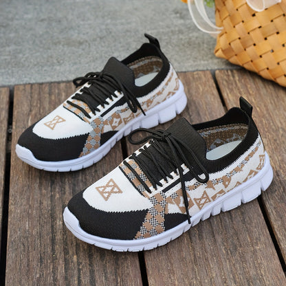 Women's Casual Sneakers Comfort Sport Shoes Fabric Knit Breathable Slip-On All-Season Walking Flats - EVA Sole Non-Slip Athletic Running Footwear - Taizhou North America & Europe Exclusive