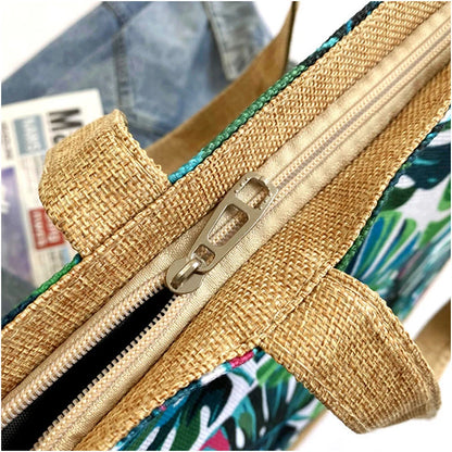 New Women Handbag Floral Printed Beach Shopping Large Capacity Tote Bag Fashion Casua High Capacity Travel Ladies Shoulder Bag