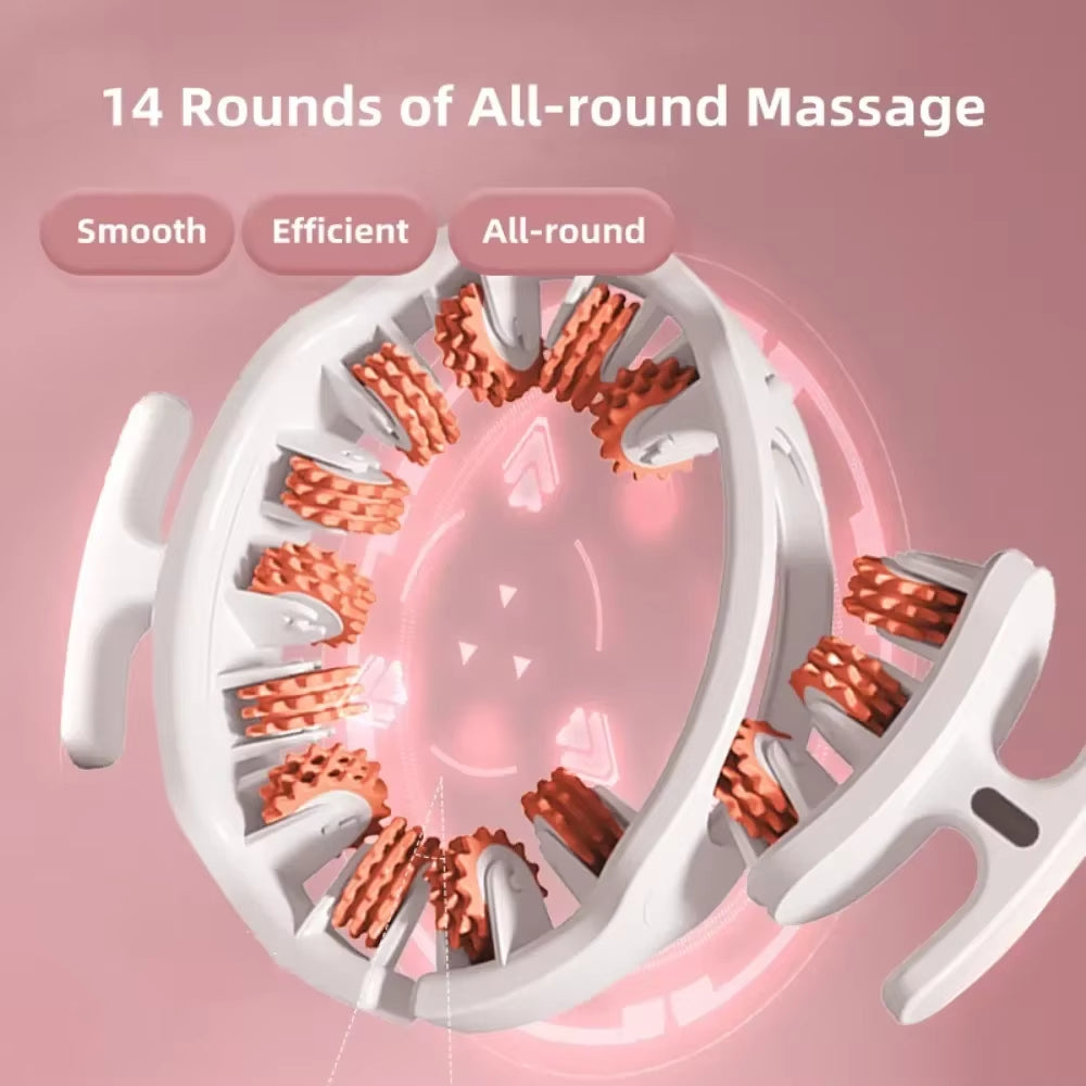 Round Ring Leg Massager Anticellulite 14 Wheels Full-Coverage for Neck Shoulder Abdominal Muscle Massage Roller Body Slimming