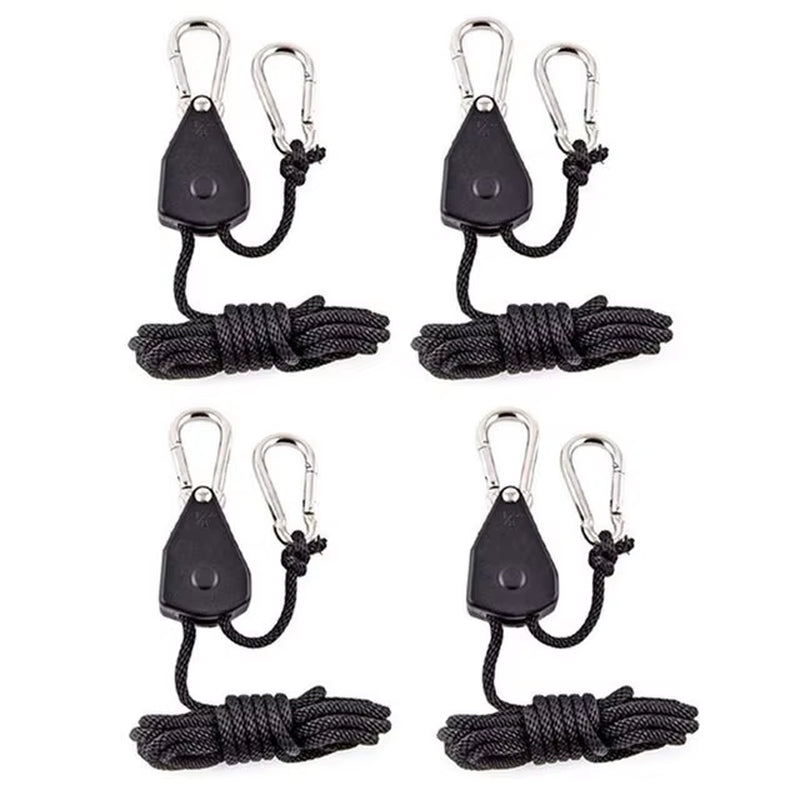 4Pcs Awning Wind Rope 8 Inch Adjustable Lanyard Hanging for Tent Fan Grow Plant Lamp Pulley Ropes Pulley Lifting Pulley Hook