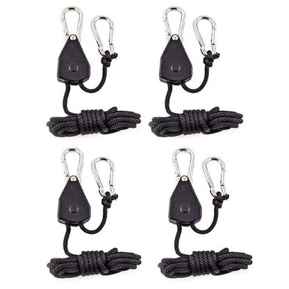 4Pcs Awning Wind Rope 8 Inch Adjustable Lanyard Hanging for Tent Fan Grow Plant Lamp Pulley Ropes Pulley Lifting Pulley Hook