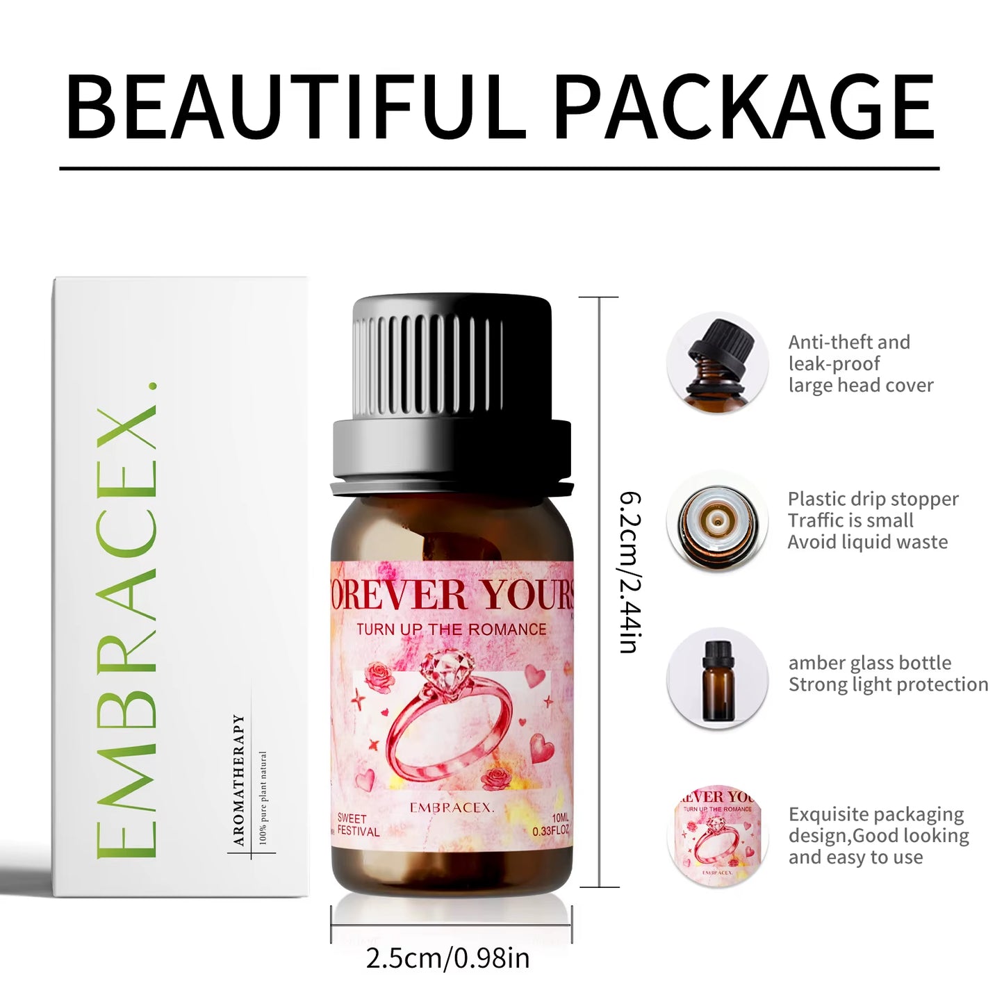 10Ml Forever Yours Essential Oil Premium Valentine Gift Essential Oil - Spiced Romance Scent for Special Someone Long Lasting