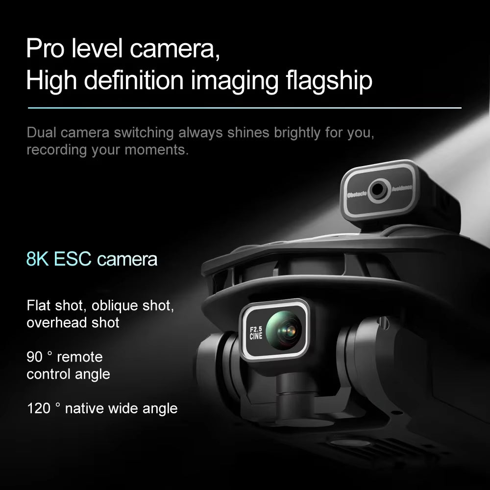 New V168 MAX LCD Screen RC FPV Drone 8K HD Camera 5G WIFI 360° Obstacle Avoidance GPS Drone Brushless RC Quadcopter Toys Dron