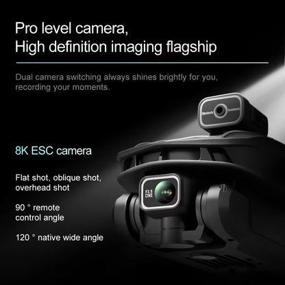 New V168 MAX LCD Screen RC FPV Drone 8K HD Camera 5G WIFI 360° Obstacle Avoidance GPS Drone Brushless RC Quadcopter Toys Dron