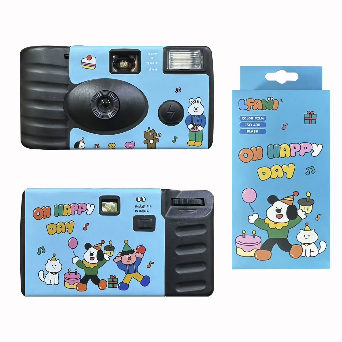 12/27 Sheets Retro Disposable Film Camera Retro Sport Black and White Color Film Dummy Machine with Flash FYE Illustrator Union