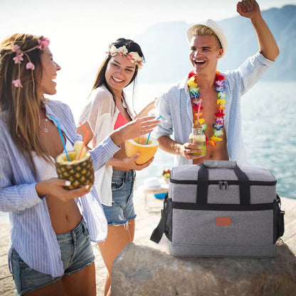35L Large Capacity Collapsible Cooler Bag Insulated Picnic Lunch Bag Box Cooling Bag for Outdoor Travel Camping BBQ Family Party
