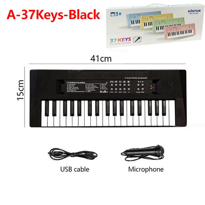 37 Keys Kids Electronic Piano Organ Keyboard with Microphone Education Toys Musical Instrument Children Boy Girl Gifts