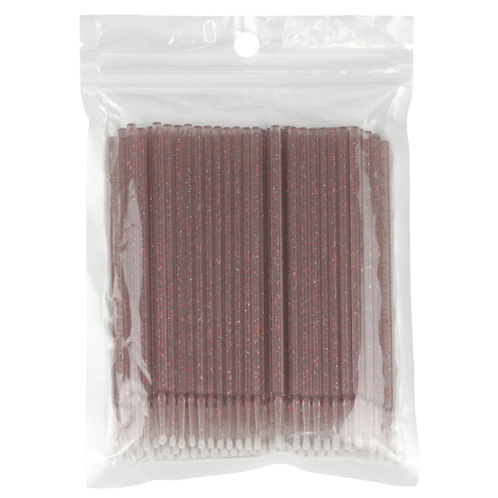 100Pcs Eyelash Cleaning Brushes Micro Cotton Swab Individual Removing Makeup Brush Eyelashes Microbrush Beauty Clean Tools