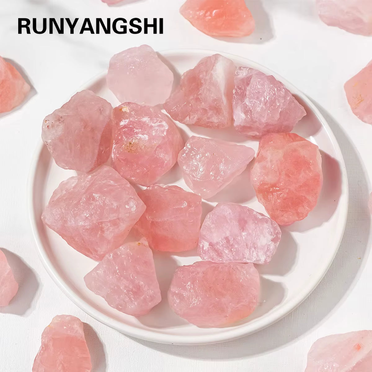 50G/Bag Natural Rose Quartz Raw Stone Pink Rough Pink Quartz Unpolished Home Garden Decoration Ornaments