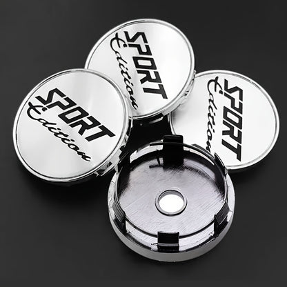 Set of 4 Sport Edition Wheel Center Hub Cap Emblem Stickers, 60Mm / 2.36 Inch Car Accessories for Vehicles Like Cars, Motorcycles, Trucks, And Suvs