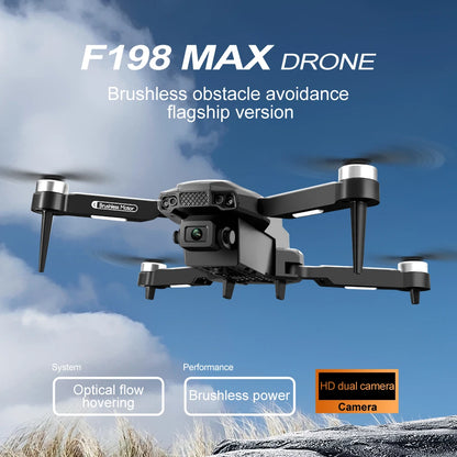 New F198 Drone Professional Dual Camera with 1080P WIFI FPV HD Aerial Photography Wide Angle Brushless RC Foldable Quadcopter