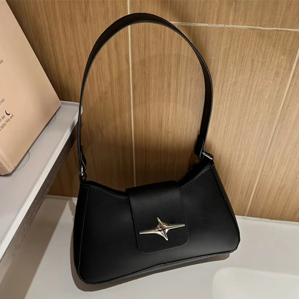 Vintage Shoulder Bags Small Purse for Women Classic PU Leather Shoulder Bag Ladies Underarm Handbag Fashionable Crossbody Bag