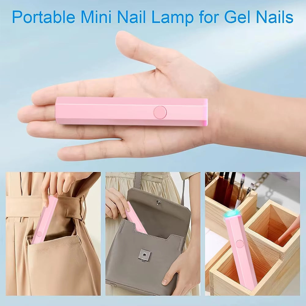 Portable Handheld Mini Nail Lamp for All Gel Polish Quick Dry USB Nail Dryer Machine UV LED Nail Lamp Mini Flashlight Pen