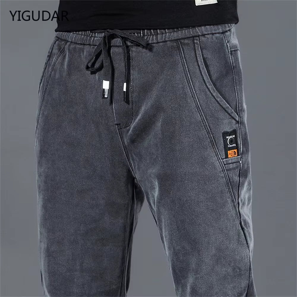 New Man Pants Hip Hop Harem Jeans Men Trousers Loose Joggers Denim Casual Sweatpants Korea Trousers Streetwear Men Clothing