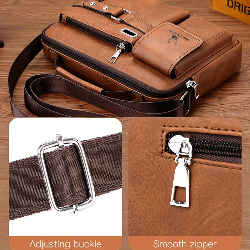 Vintage Crossbody Messenger Bag, Large Capacity Shoulder Bag, Casual Business Handbag & Satchel Purse Beauty Fashion