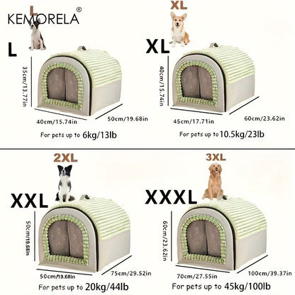 All-Season Enclosed Pet Bed Thickened Portable Dog House & Cat Tent with Washable Bedding Needed Bed for Small Medium Large Dogs