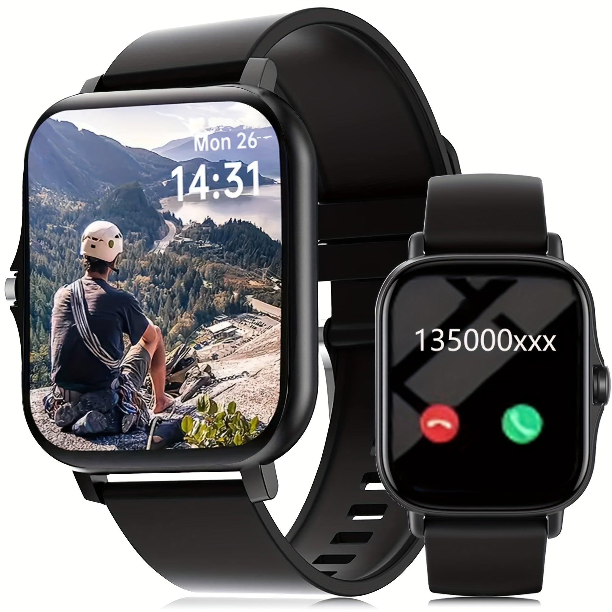 New Multi-functional Smartwatch, 1.83-inch Full Touch Screen, Built-in Microphone And Speaker HD Call, Music Playback, Multi-sport Mode Sports Watch, Step Counting Sleep Monitoring, Suitable for iPhone/Android Phones, Suitabl Beauty World Shop
