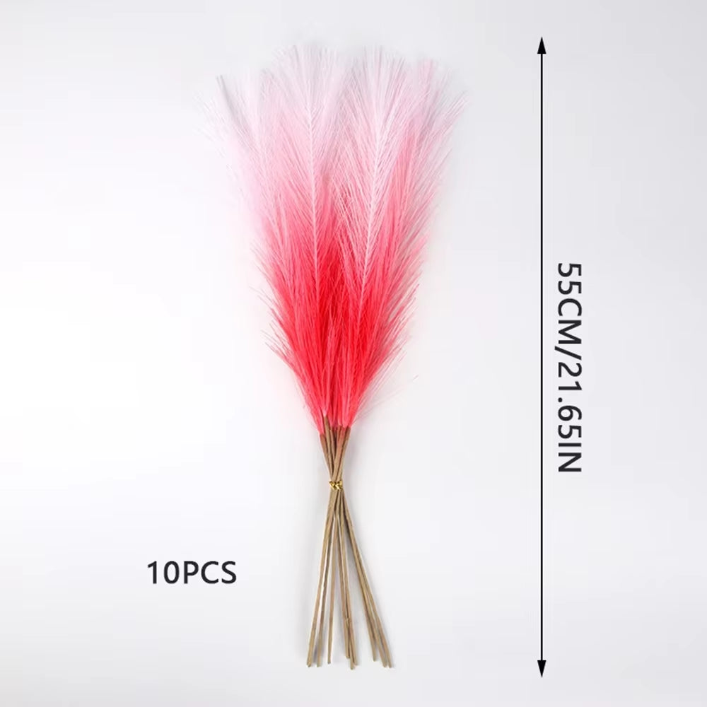 10Pcs Artificial Pampas Grass Decor Flowers Fake Plant Reed Fordiy Floral Table Arrange Flower Wedding Home Christmas Decoration