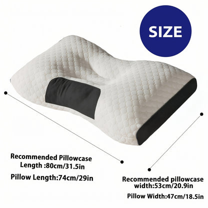 Buy 1 Get 1 Free, 2 Soft Woven Neck Massage Couple Pillows - Adjustable Ergonomic Orthotic Profile Support, High Quality Pillow Core, Detachable Pillowcase For Sleeping Comfort Beauty Fashion