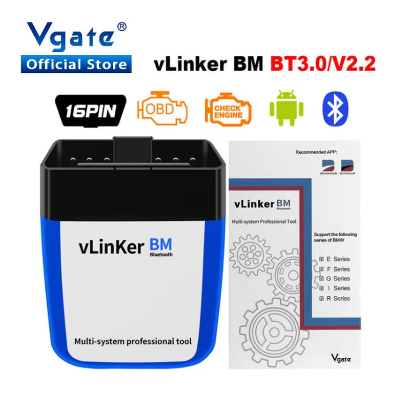 Vlinker BM ELM327 for BMW Scanner Wifi Bluetooth 4.0 OBD2 OBD 2 Car Diagnostic Auto Scan Tool Bimmercode ELM 327 V1.5 V1 5