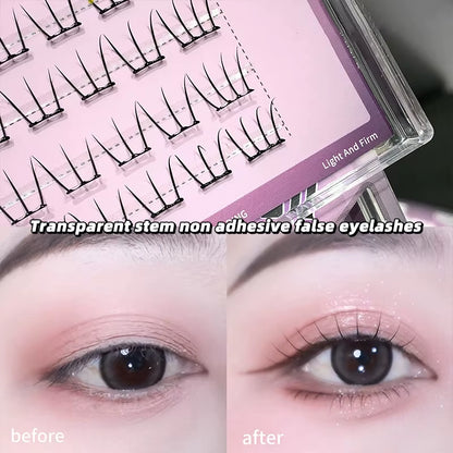 K-Pop Lash without Glue - Natural & Fluffy, Instant Eye-Enlarging, Wearable for No-Makeup Look, Lightweight & Curly