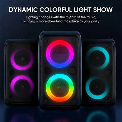 Karaoke Radio FM Bluetooth Speaker Portable Wireless with Microphone Lamp Machine Caixa De Som Sound Box Music Subwoofer LED TWS