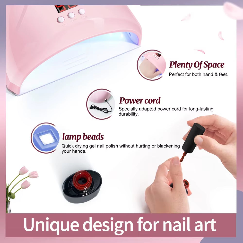 LED Light Nail Lamp Portable Gel Polish Drying Lamps UV Curing Flashlight Machine Pin Cure for Professional Nails Dryer