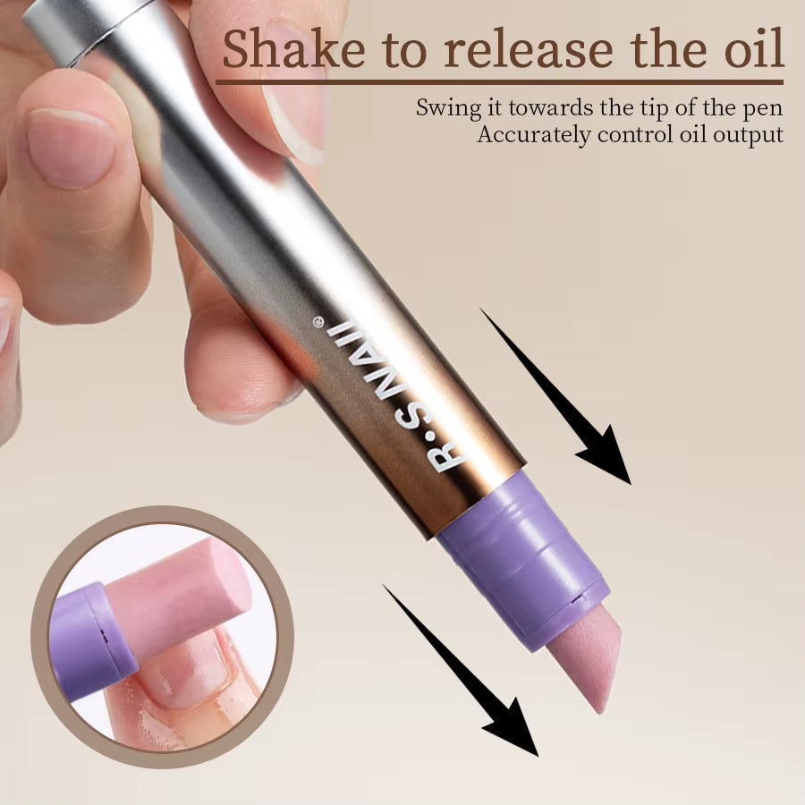 RSNAIL 3-In-1 Cuticle Oil Pen with Ceramic Nail Pusher for Hangnails Dry & Damaged Nails -Nail Care Pen for Repair & Nourishment