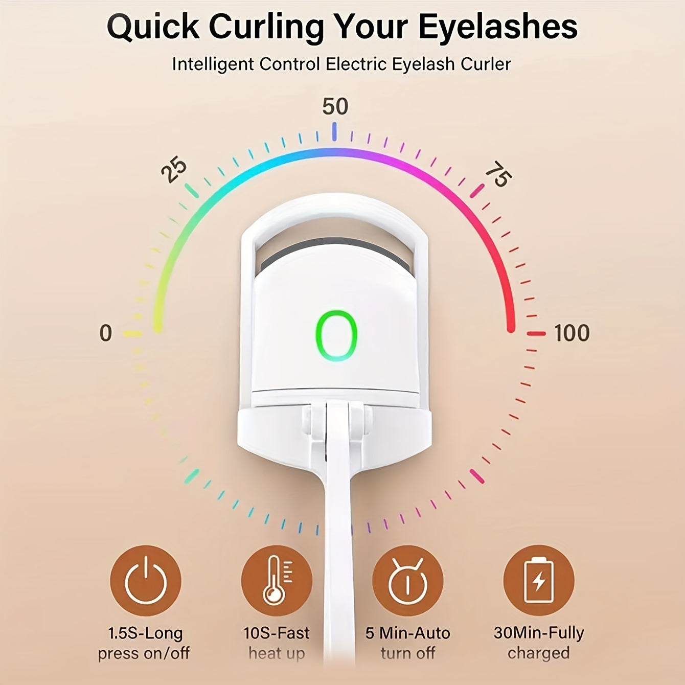ABS Electric Eyelash Curler - Long-Lasting Curling Device with USB Rechargeable Battery, Modern Beauty Eye Instrument for Home Use, Durable & Stylish Design Beauty Fashion