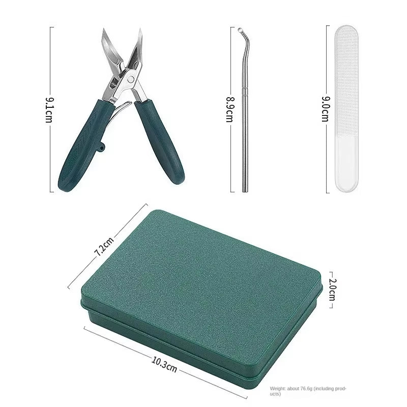 25° Slant Edge Nail Clipper Set Anti-Splash Eagle Beak Oblique Toe Nail Trimmers for Ingrown Toenail Professional Manicure Tools