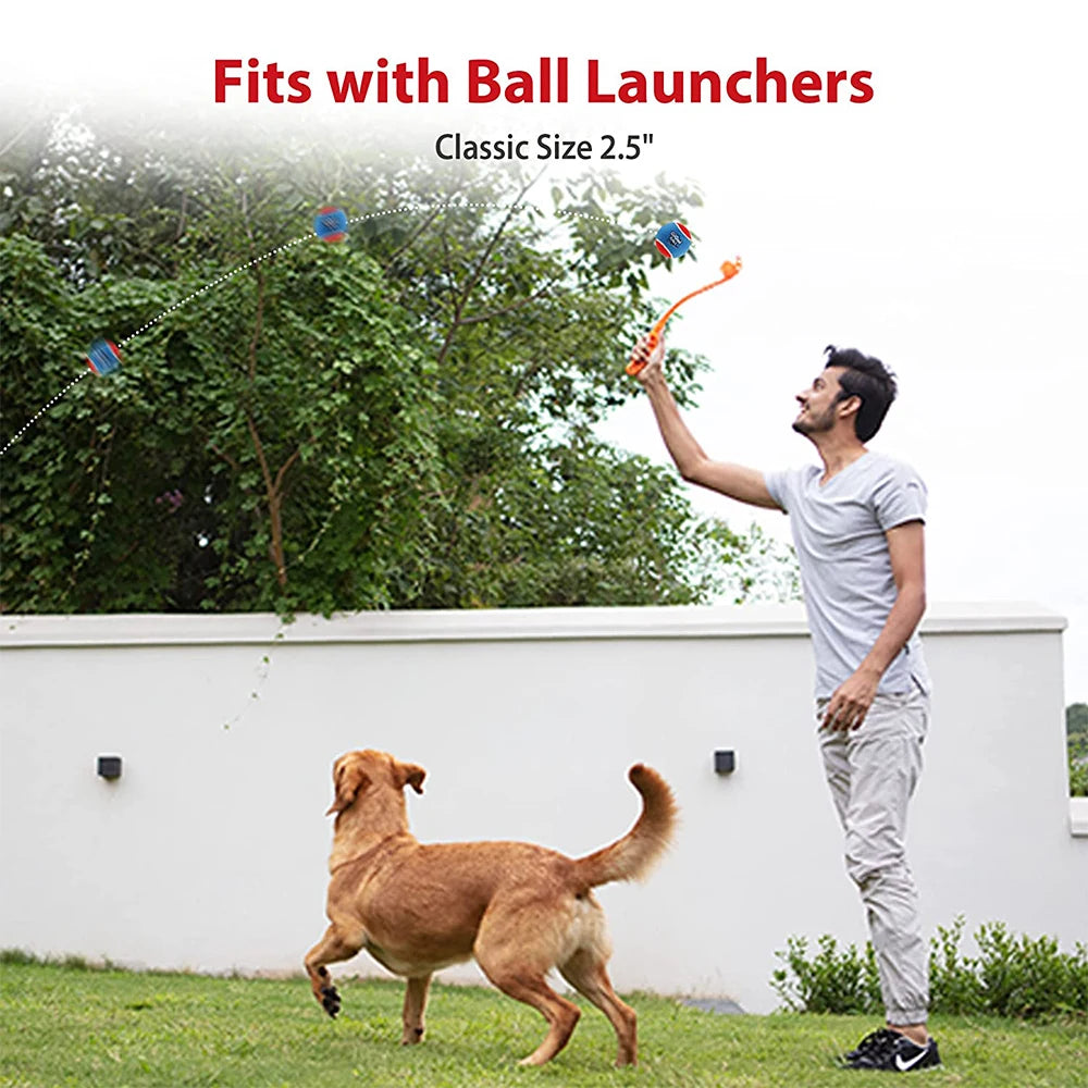 Pet Dog Squeaky Tennis Ball Interactive Dog Toys High Bounce Sound Rubber Ball for Small Medium Dogs Training Outdoor Play Ball