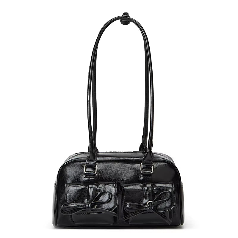 New Ballet-Style Shoulder Bag Spring Bow Underarm Bag Women'S Bowling Simple Tote Bag for Women