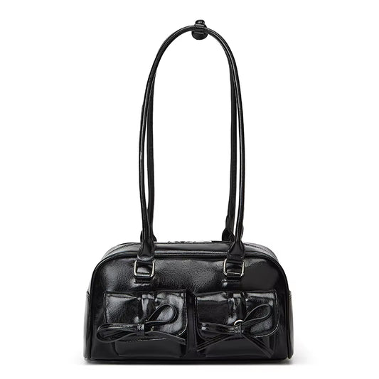New Ballet-Style Shoulder Bag Spring Bow Underarm Bag Women'S Bowling Simple Tote Bag for Women